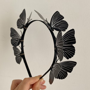 Diademas Delgadas con Mariposas Negras para el Festival de Halloween 2025, Accesorios para el Cabello de Niños, Estilo Malvado, Venta al Por Mayor - Product Image 1
