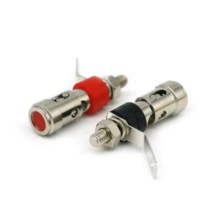 小型大型プレスタイプ赤黒ニッケルメッキスピーカー端子アンプ端子コネクタバインディングポスト - Product Image 3