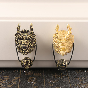 Tiradores de latón con cabeza de dragón estilo chino, tiradores de puerta de cobre macizo Rey Dragón, ganchos de <span class=keywords><strong>pared</strong></span> decorativos para armario y hogar - Product Image 3