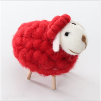 Mouton en feutre fait à la main en Chine feutre de coeur blanc WondersGrey Wool Sheep