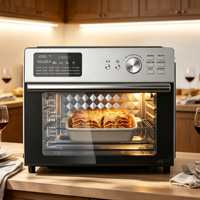 Four à air chaud numérique multifonction avec 21 programmes de cuisson et double porte vitrée, idéal pour les pizzas