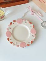 Assiette en céramique peinte à la main, mignonne et douce, assiette à dîner en céramique, assiette à dîner peinte à la main pour filles