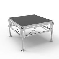 Plate-forme en aluminium portable personnalisée 1x2m, escalier pliable de scène AD, montage rapide à hauteur réglable, finition antidérapante pour événement