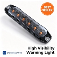 Luz Estroboscópica de Advertencia Delgada de 6 LED para Montaje en Superficie, 130 mm, 10 W, 9 Modos de Destello, Lámpara Intermitente Impermeable para Camiones, Furgonetas, Autobuses y Remolques