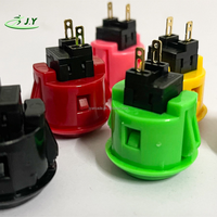 JY Genuine Sanwa 30mm Arcade Push Button | Plastic English 1 Year Original Replacement for Fightstick Coin-Op Game Machines