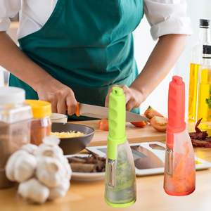 Nouveautés : Éplucheur de légumes et fruits avec bac de récupération, outil de cuisine manuel, couteau à éplucher créatif avec rangement intégré - Product Image 5