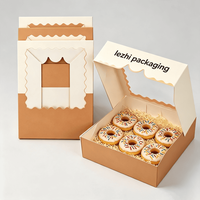 Boîte en papier recyclable et pliable de qualité alimentaire pour gâteaux, biscuits, pâtisseries, macarons, beignets, avec fenêtre et logo personnalisé