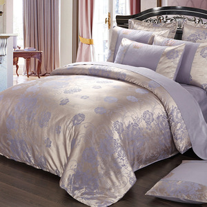 Parure de lit de luxe européenne imprimée en satin jacquard 100 % coton, poids moyen, pour hôtel – Vente chaude - Product Image 4