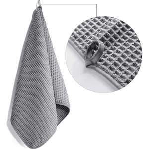 Custom Microfiber Towel Waffle Weave Cleaning Cloth Private Label OEM Factory Logo Print Wholesale Glass Towel Custom Size - Product Image 2