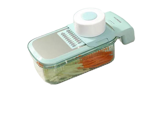 Utensili da Cucina Essenziali: Tritatutto Manuale in Plastica con Protezione per le Mani, Sbucciatore <span class=keywords><strong>Julienne</strong></span>, Grattugia, Raschietto per Ravanelli e Patate in Acciaio Inossidabile - Product Image 1