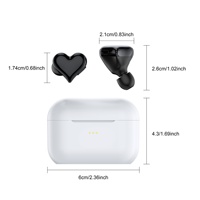 Audífonos Inalámbricos Impermeables con Forma de Corazón, Cancelación de Ruido, Mini Audífonos para Viajes, Audífonos Inalámbricos para Chicas