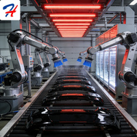 HT Üretici Otomatik Robotik Boyama Üretim Hattı Otomotiv Plastik Parçaları Motor Motoru PLC Kontrollü Ücretsiz