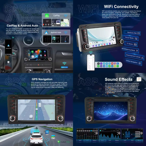 Podofo pour Audi A3 S3 8P RS3 Sportback, autoradio Android 7 pouces, stéréo de voiture, CarPlay/Android Auto/WiFi/GPS sans fil, vente en gros - Product Image 3