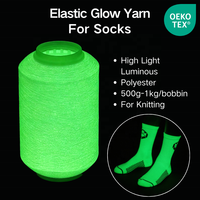 Fil à tricoter lumineux pour chaussettes élastiques, fil à tricoter haute élasticité pour chaussettes de sport, vente en gros OEM