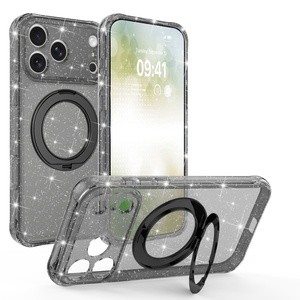 เคสโทรศัพท์ใสแบบแม่เหล็กวิบวับสำหรับ iPhone 18 15 16 17 Pro Max พร้อม 360 °   ฝาครอบกันกระแทกแบบมีปุ่มสัมผัส AI พร้อมขาตั้งแบบวงแหวน - Product Image 3
