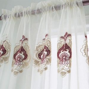 Vente chaude <span class=keywords><strong>pas</strong></span> <span class=keywords><strong>cher</strong></span> broderie semi pure rideau fenêtre salon maison - Product Image 2