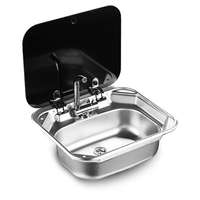 Chrome bateau RV caravane camping-car entièrement en laiton approuvé 360 Rotation eau chaude froide mitigeur robinet Compact