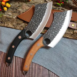 Ensemble de couteaux de cuisine à manche en bois Fulwin avec désossage de bloc d'acacia couteaux de chef de cuisine serbe de boucher couteaux de cuisine en gros