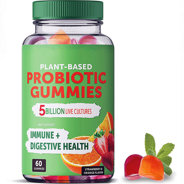 Private Label Probiotics Health Dietary Fiber Vitamins Supplement Digestive Enzymes Gummies Plant-Based Probiotics Gummies