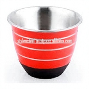 ชุดชามผสมชามสลัดสแตนเลส,ชามพรีเมี่ยมลายทางสีพร้อมฐานกันลื่น - Product Image 3