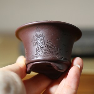 กระถางบอนไซจิ๋วแบบจิ๋ว ขนาดเท่าฝ่ามือ ลายสลักแบบคลาสสิก - Product Image 2