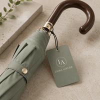 Parapluie Droit de Luxe Personnalisé en Bois Courbé, Anti-Pluie et Anti-Vent, avec Boîte Cadeau Premium – Idéal pour les Cadeaux d'Entreprise
