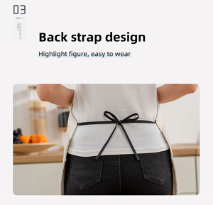 Adjustable Custom Print Logo Design Cotton Polyester Pure Color Black Cooking Food Man Women Garden Bib Chef Kitchen Apron