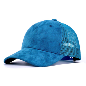 Casquette de baseball structurée pour homme, style <span class=keywords><strong>trucker</strong></span>, en daim vegan, couleur olive, 5 panneaux, vierge, avec logo brodé personnalisé, vente en gros - Product Image 3