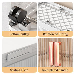 Portaoggetti all'ingrosso in plastica pieghevole scatola portaoggetti in plastica di grande capacità di vestiti libri di plastica snack pieghevole armadietto pieghevole - Product Image 6