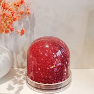 Crystal Art Cair Bingkai Foto Roze Glitter Fotolijst Plastic Water Globe Frame - Product Image 3