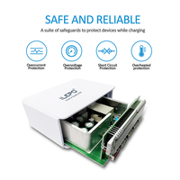 Charger Cepat Terbaik CE FCC ROHS OEM 50W 5V~2.4A QC3.0 dengan Layar LCD Stasiun Pengisi Daya USB 4-Port Pengisi Daya Cepat