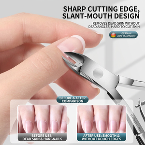 Ensemble de coupe-cuticules en acier inoxydable, coupe-ongles, outil pour enlever les peaux mortes, outils de manucure et de pédicure - Product Image 4