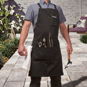 ผ้ากันเปื้อนเชฟแบบคลาสสิก ยี่ห้อเจียหมิง รุ่นไม่มีแขน สีเทา ผ้าแคนวาส ทนทาน พร้อมห่วงแขวนผ้าเช็ดตัว ใช้ซ้ำได้ ซักได้ เหมาะสำหรับงานบาร์บีคิวและทำความสะอาด - Product Image 3