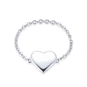 Dylam Trendy Bagues de doigt ajustables en argent sterling 925, motif chaîne en or 18 carats, lettre d'amour, très tendance, charmantes et mignonnes - Product Image 1