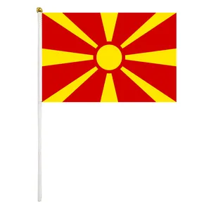 Etkinlik veya Festival yüksek kaliteli özel Polyester makedonya elde sallama bayrak