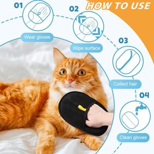 Guante Quita Pelos de Mascotas 2025 Nuevo, Cepillo Bidireccional, Guantes Antiestáticos para Eliminar Polvo y Pelos de Mascotas - Product Image 5