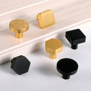 现代单孔金属小把手球衣柜门把手橱柜抽屉床头柜黑色金色 - Product Image 1