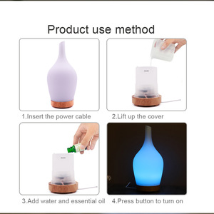 Diffuseur d'huiles essentielles créatif en verre à effet bois, humidificateur ultrasonique pour la maison, 10-20 m², réservoir d'eau inférieur à 0,5 L - Product Image 3