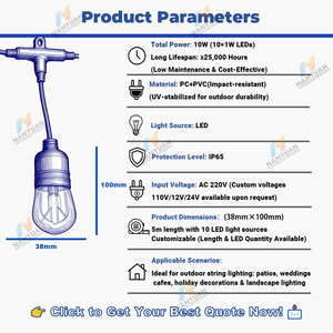 Luci a Stringa LED Personalizzabili, Impermeabili IP65, Luci Infrangibili per Matrimoni e Caffè - Product Image 6