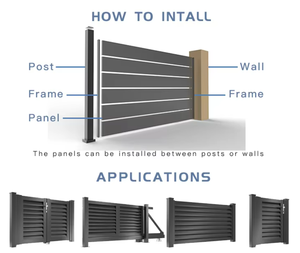 Hiện Đại Biệt Thự Xây Dựng Ngoài Trời Kim Loại Trang Trí Nhôm Riêng Tư Ngang Slat Hàng Rào Vườn Hàng Rào - Product Image 3