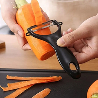 Ensemble de 6 couteaux de cuisine noirs avec planche à découper, éplucheur à ciseaux pour la cuisine