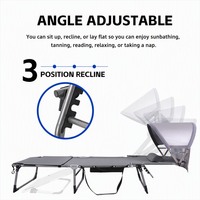 Chaise pliante double usage pour le camping en plein air et le jardin, pour s'asseoir/s'allonger, chaise longue de plage portable avec structure en acier