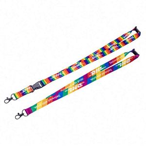 OEM/ODM Low MOQ Factory Cheap Price Free Sample Silk Screen Heat Transfer <b>Polyester</b> <b>Lanyard</b> Keychain - Product Image 2