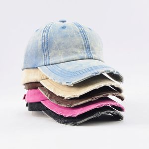 Chất lượng cao Cá nhân hoá biểu tượng tùy chỉnh jean Mũ rửa đau khổ 100% bông 6 Bảng thêu hóa đơn cũ Cao Bồi Mũ bóng chày - Product Image 1