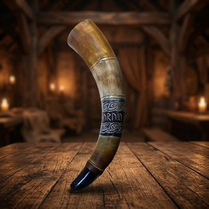 B.S INTERNATIONAL BI-0190 Exportation de mugs à bière en corne de viking de haute qualité, écologiques, légers, prix d'usine, personnalisables, en corne de bœuf naturelle - Product Image 1