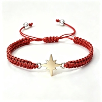 Handmade Adjustable Macrame Thread Rope String Woven Braided Stainless Steel North Star Charm Friendship Bracelet