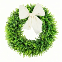 Karangan Bunga Buatan Daun Eucalyptus Plastik Grosir, Ramah Lingkungan, Tahan UV, untuk Musim Semi, Musim Panas, dan Thanksgiving