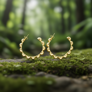 ต่างหูห่วงสแตนเลสสตีล ชุบทอง PVD ทนทาน สวยงาม ประดับอย่างดี - Product Image 3