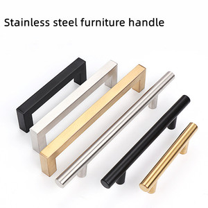 Thép không gỉ Ống Vuông xử lý cho tủ quần áo và tủ ngăn kéo dài cửa xử lý trong vàng Nordic vòng ống t-loại xử lý - Product Image 6