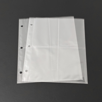 Carpeta de Archivo Transparente de Cuero, Tres Capas, 3 Orificios, Diseño de Cuatro Rejillas, Tamaño A5, Páginas Interiores de Doble Cara